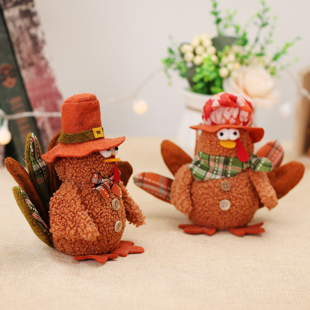 Thanksgiving Scene Decorations with Lights and Glowing Turkey