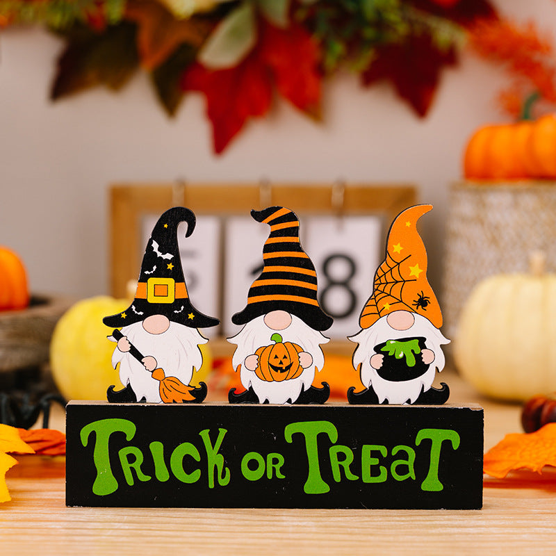 Halloween Pumpkin Wood Ornaments