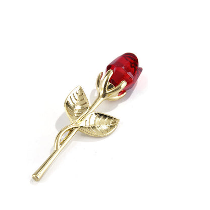 Metal Pole Crystal Rose Handicraft Ornaments