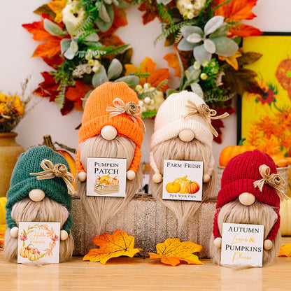 Doll Country Dwarf Orange Thanksgiving Autumn Polyester Ornaments