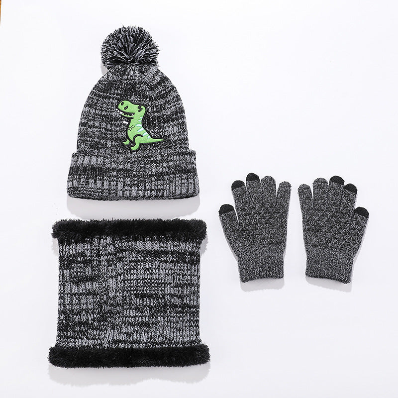 Wholesale Children's Winter Hat Knitted Woolen Scarf Gloves Set
