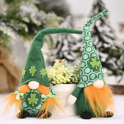 St. Patrick's Day Little Doll Standing Green Leaf