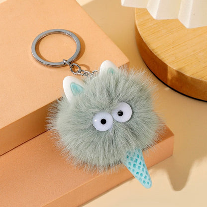 Cartoon Ice Cream Plush Keychain
