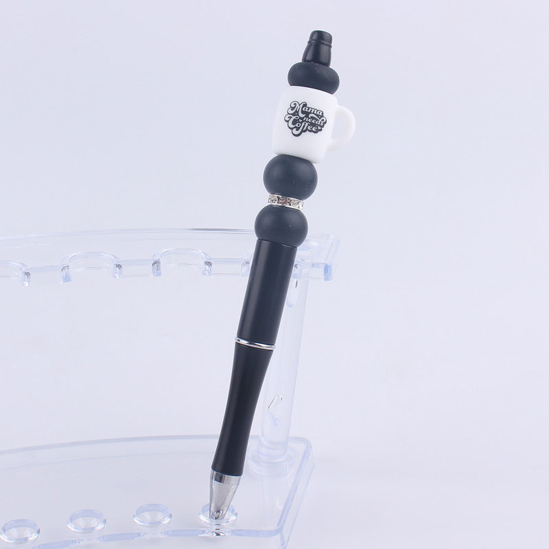 Handmade Bead Pen Cartoon Cup Silicone Ballpoint Pen
