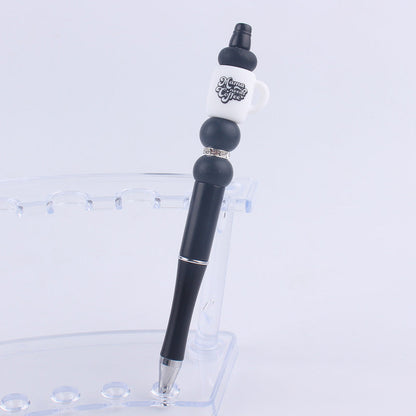 Handmade Bead Pen Cartoon Cup Silicone Ballpoint Pen
