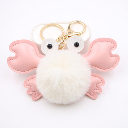 Crab Hair Ball Keychain