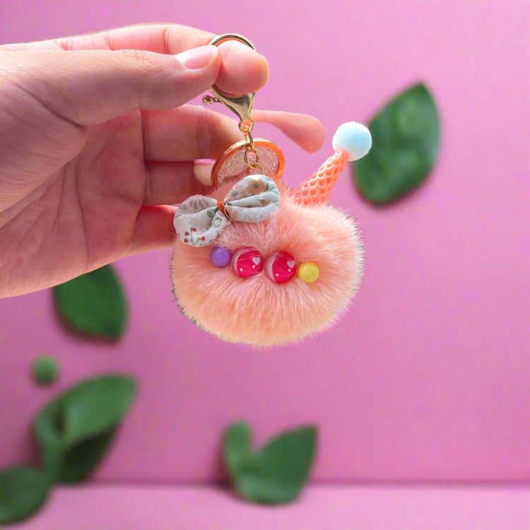 Cute Stupid Plush Ice Cream Keychain
