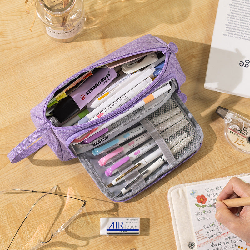 Large Capacity Canvas Pencil Case