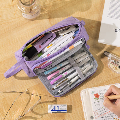 Large Capacity Canvas Pencil Case