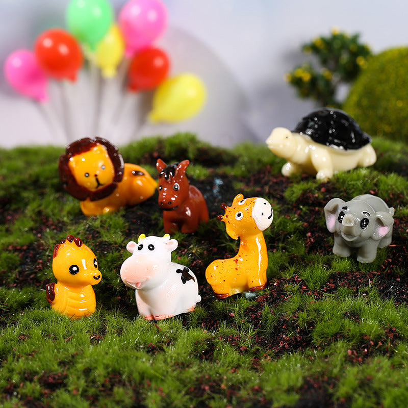 Lion and Elephant Resin Ornaments