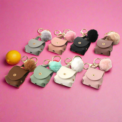 Coin Purse Headphone Cover Fur Ball Keychain
