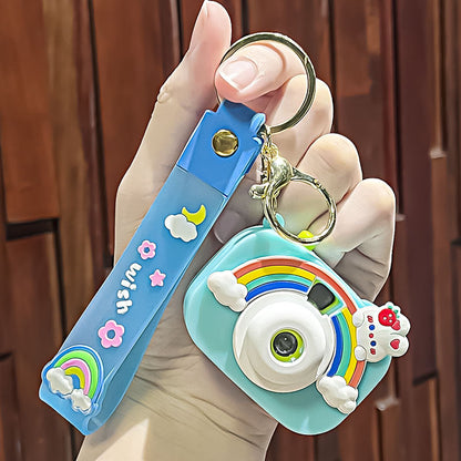 Creative Rainbow Camera Plastic Keychain
