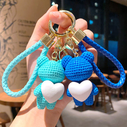 Cartoon Love Bear Resin Keychain Creative Keychain