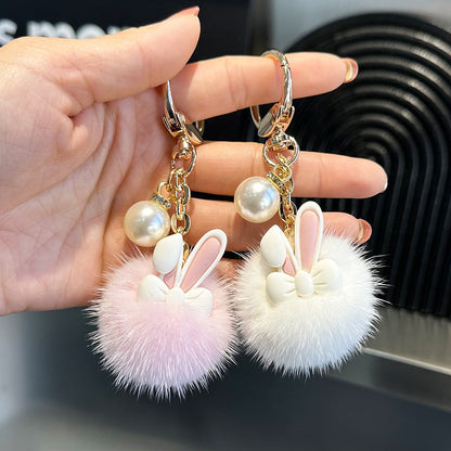 Cute Bunny Plush Keychain