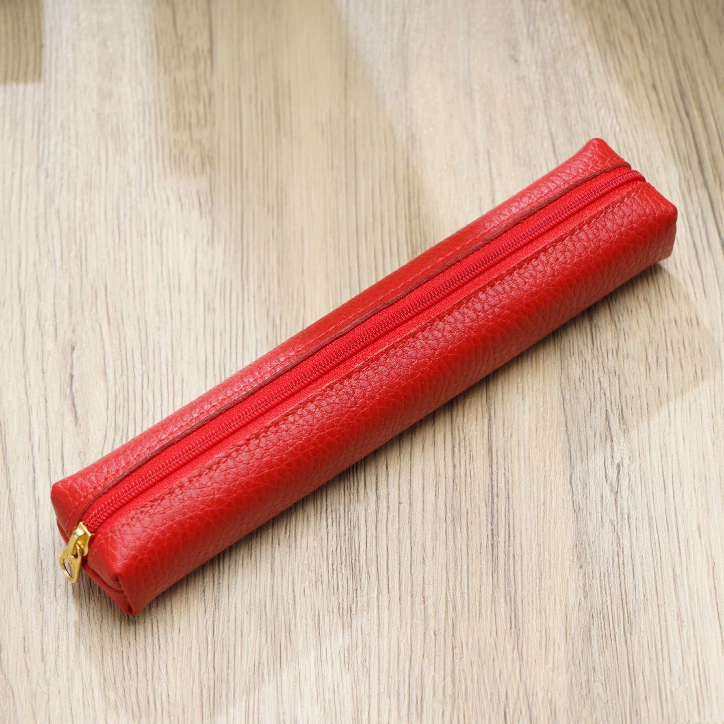 Mini Cowhide Candy Color Pencil Case