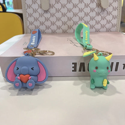 Cartoon Dinosaur Elephant Silicone Keychain Cute Keychain