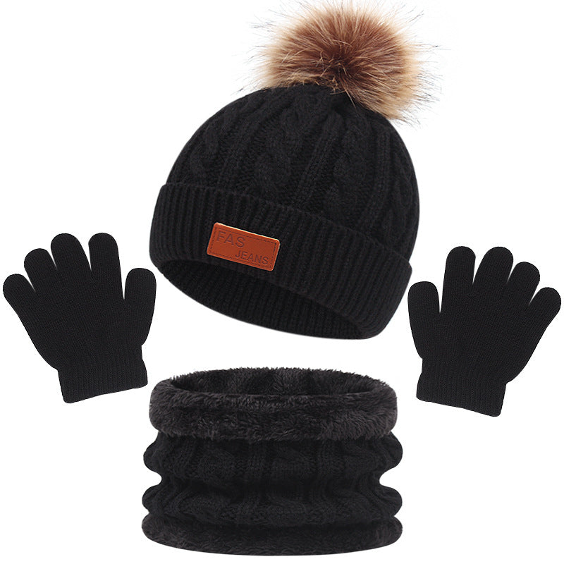 Wholesale Acrylic Variegated Children's Hats, Scarves, Gloves, Three Piece Set