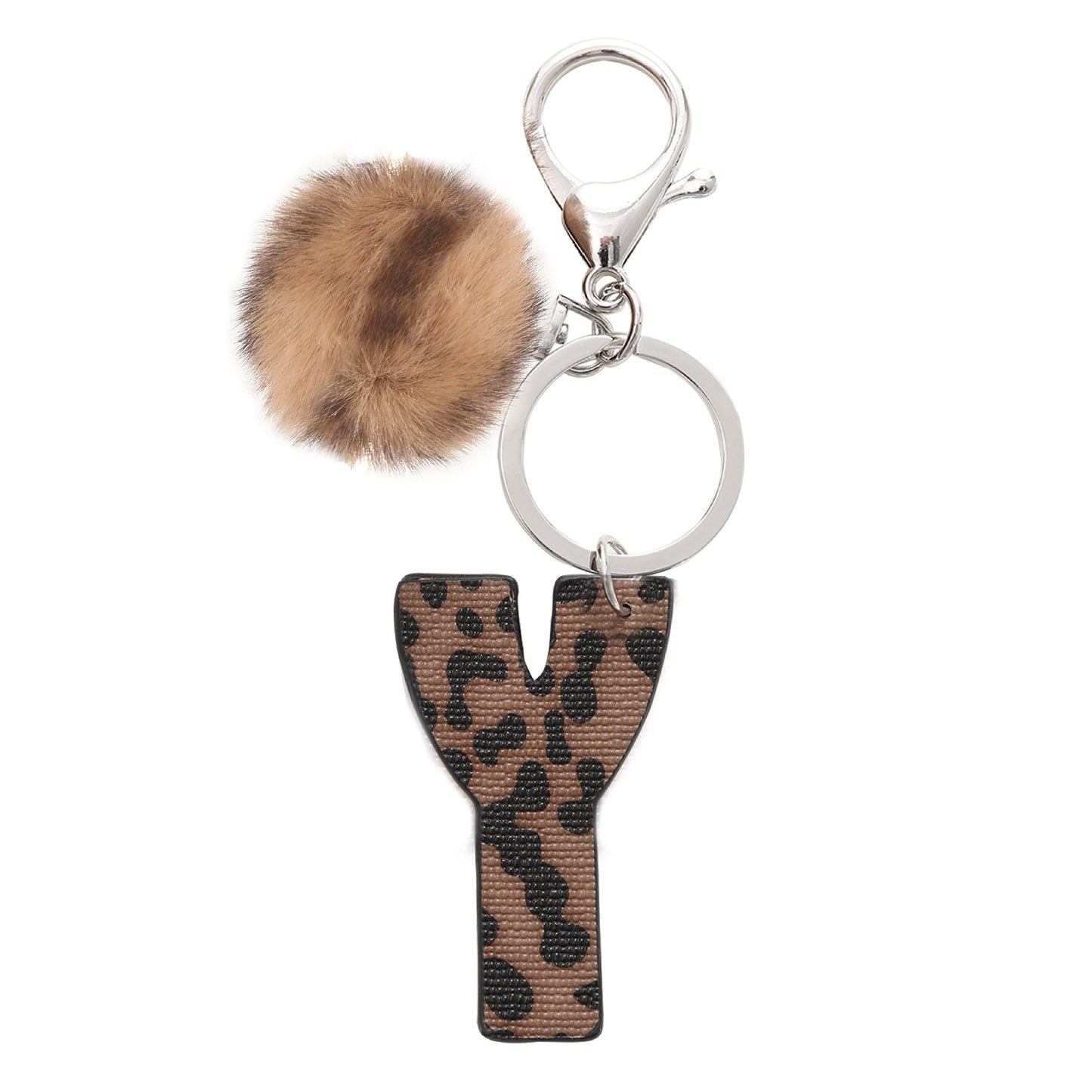 Western Cowboy Leopard Leather Keychains