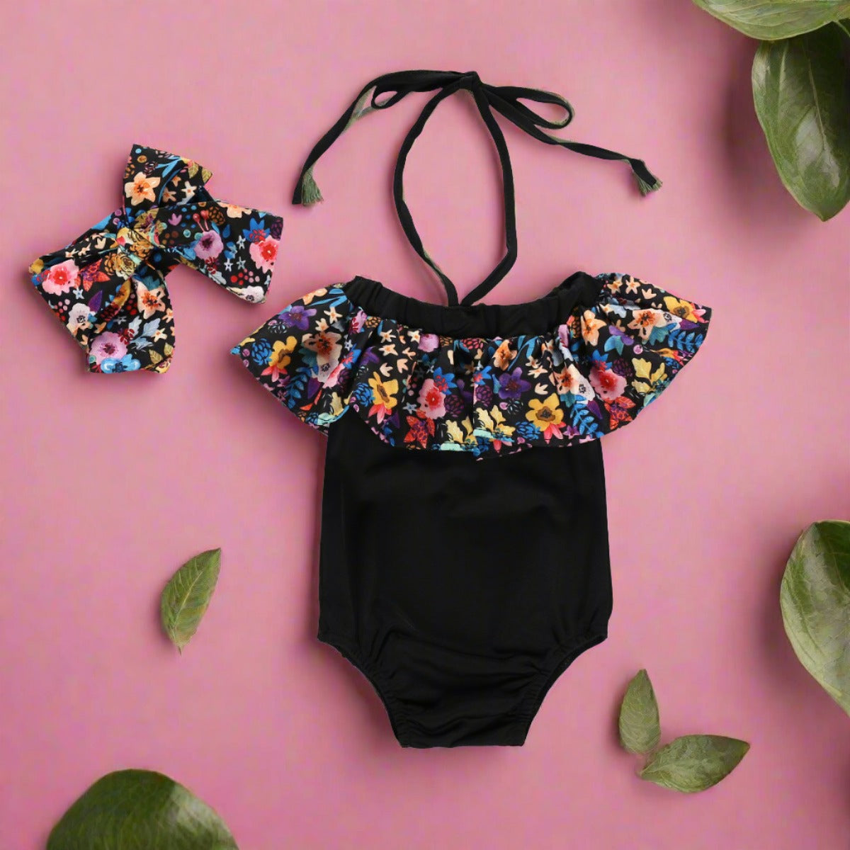 Kids Black Lace Polyester Baby Clothes