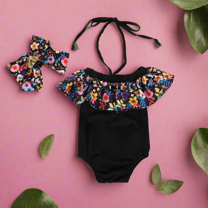 Kids Black Lace Polyester Baby Clothes