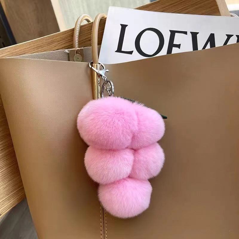 Cute Grape Imitation Rex Rabbit Fur Plush Ball