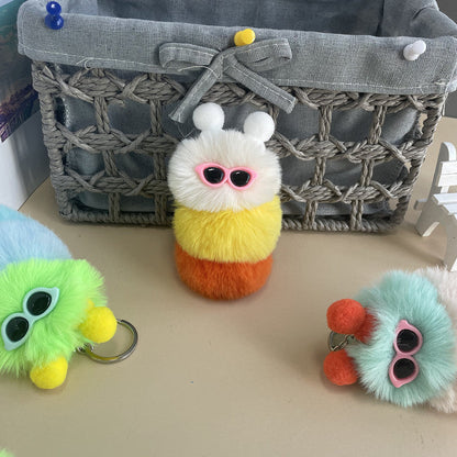 New Cute Caterpillar Plush Keychain