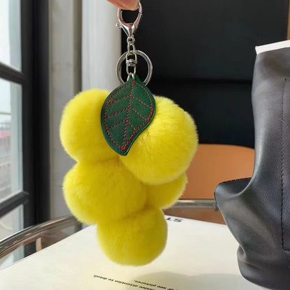 Cute Grape Imitation Rex Rabbit Fur Plush Ball