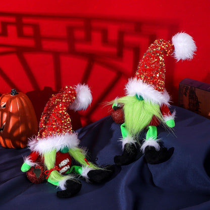 Christmas Green Dwarf Elf Doll Ornaments