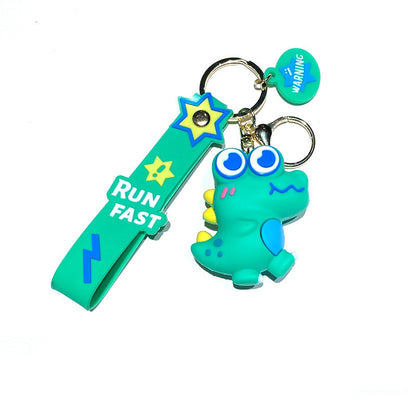 Cartoon Doll Big Eye Dinosaur PVC Soft Glue Keychain