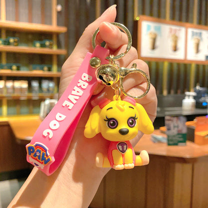 Cartoon Cute Puppy PVC Soft Silicone Creative Keychain