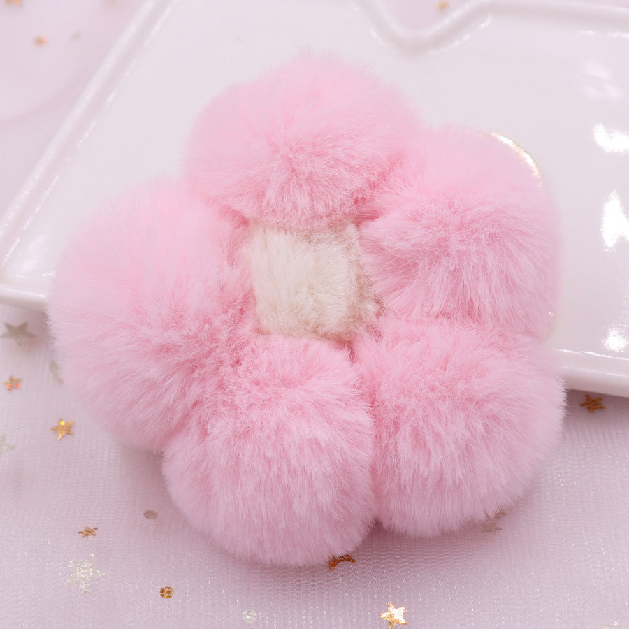 Plush Flower Ball Keychains