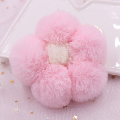 Plush Flower Ball Keychains