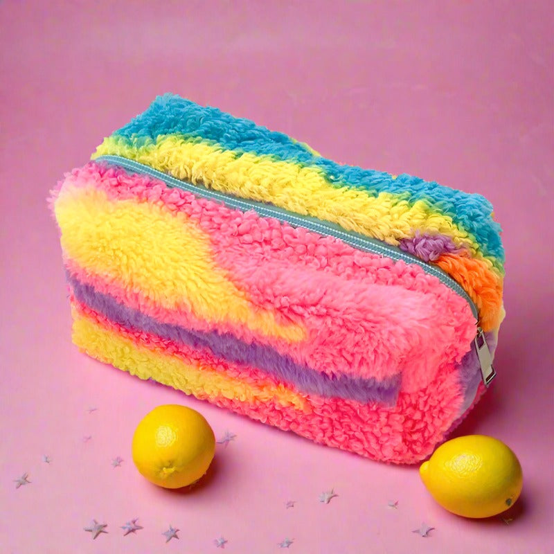 Gradient Color Plush Pencil Case