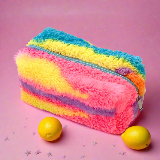 Gradient Color Plush Pencil Case