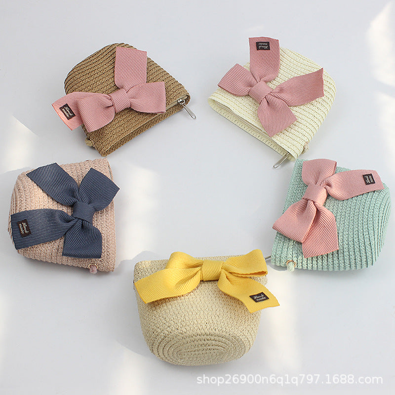 Bowknot Sweet and Lovely Paper Grass Kids Hat