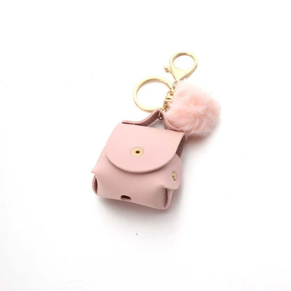 Coin Purse Headphone Cover Fur Ball Keychain