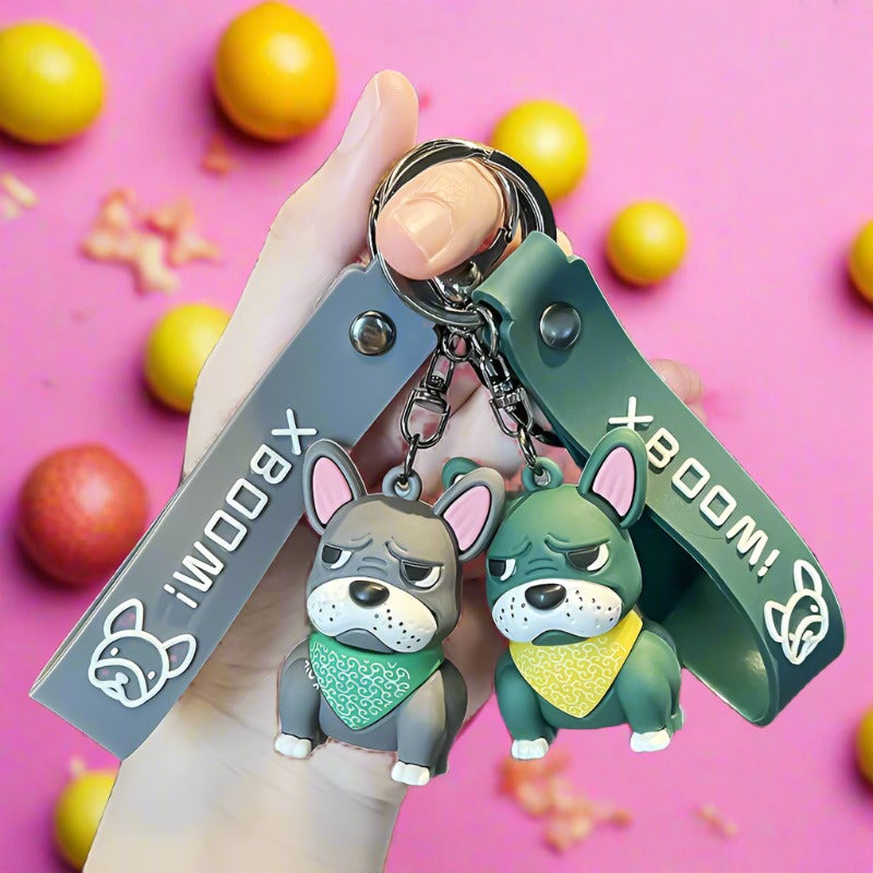 Bulldog Silicone Keychain