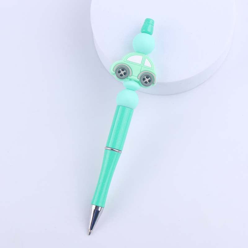Cartoon Car Silicone Handmade Beaded Ballpoint Pen