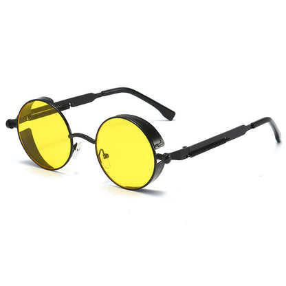 Neutrals Punk Fashion Round Retro Sunglasses