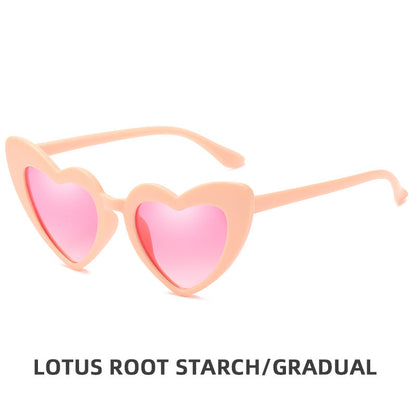 Children's Retro Personality Love Style Anti-ultraviolet Sunglasses