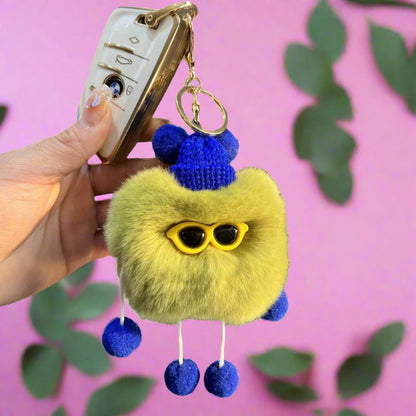 Avocado Color Fur Ball Keychain