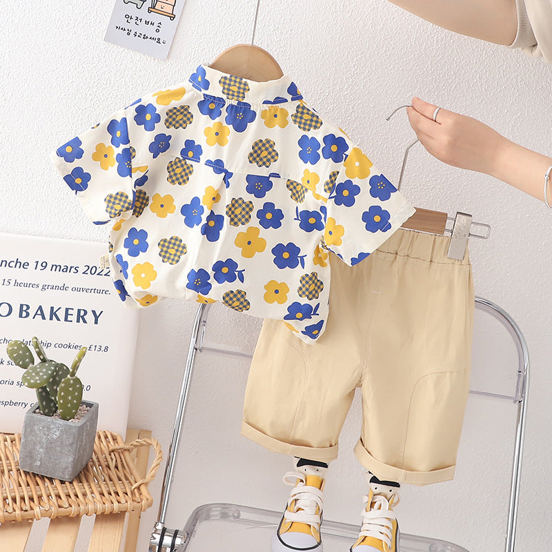 Boys' Summer Split Cotton Two-piece Set