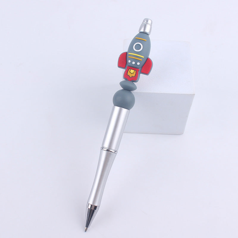 Handmade Bead Pen Cartoon Rocket Astronaut Silicone Ballpoint