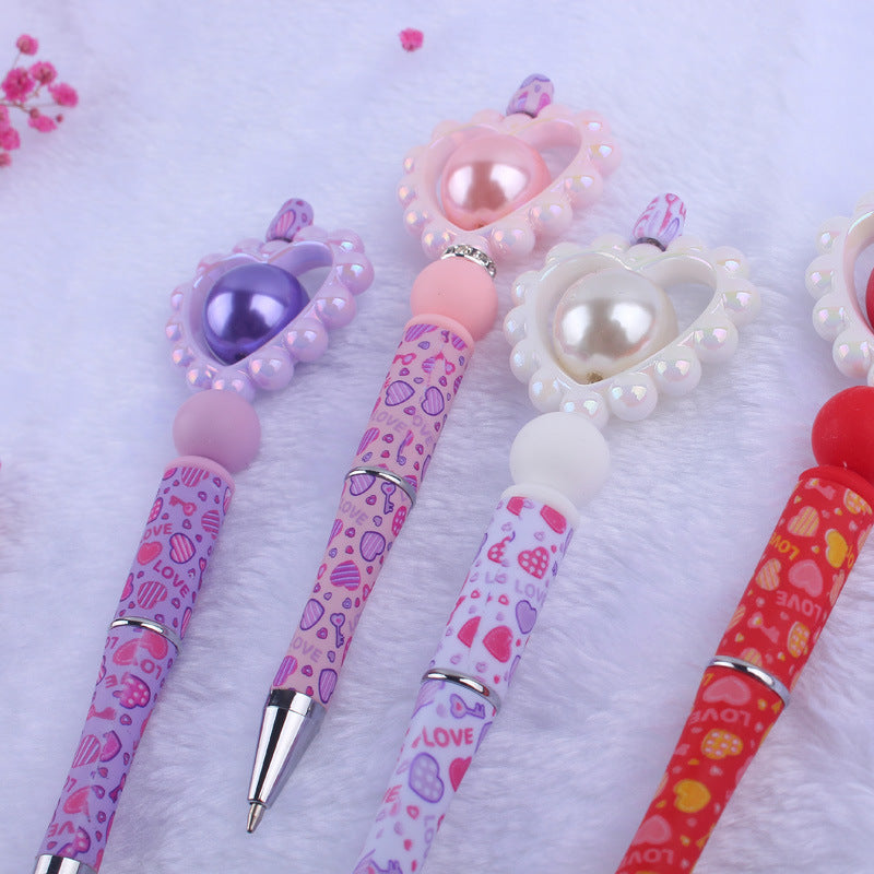 Beaded Pens Valentine's Day Love Silicone Handmade Beaded