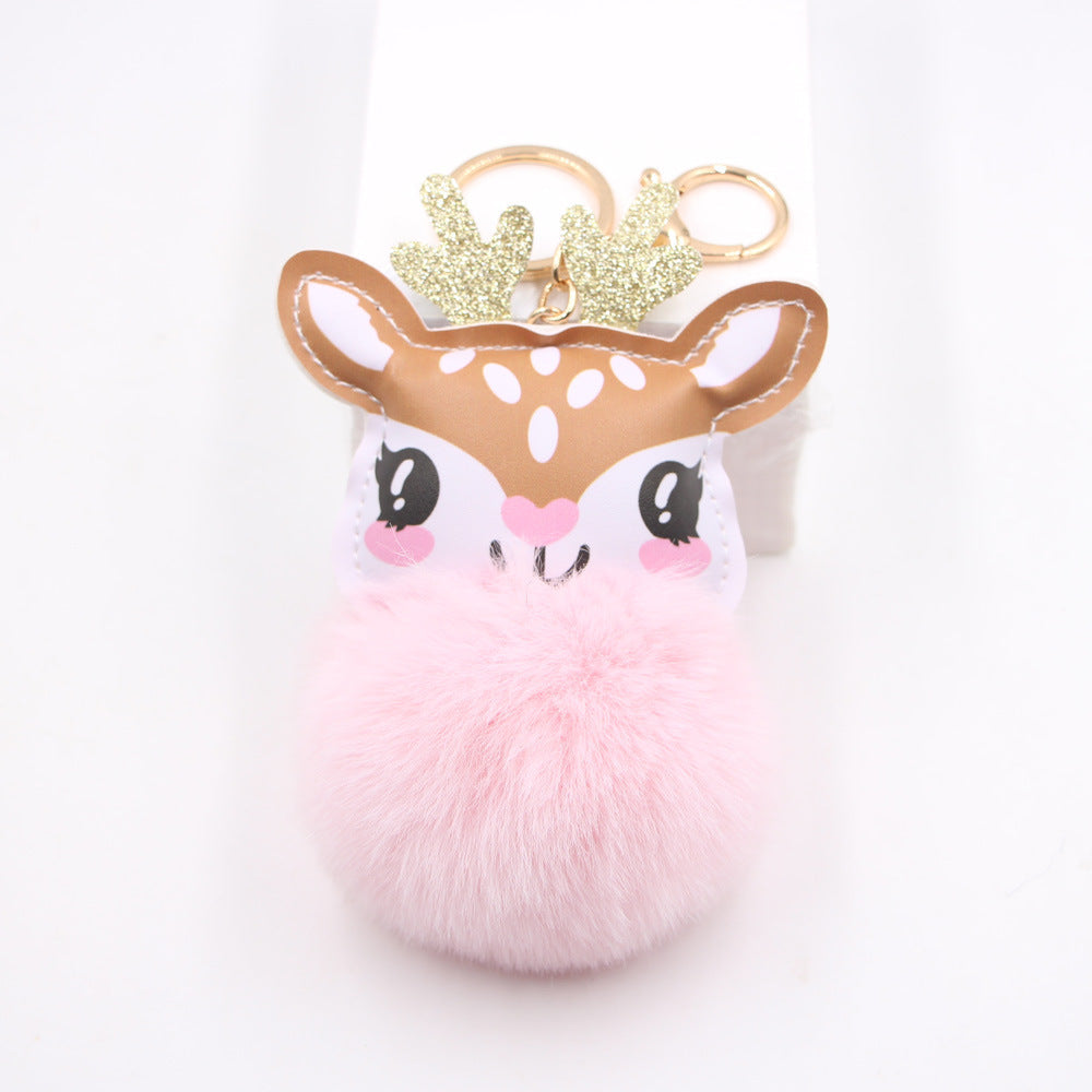 Christmas Cute Fawn Plush Keychain