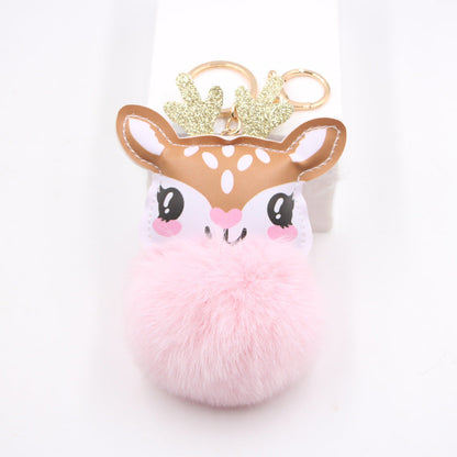 Christmas Cute Fawn Plush Keychain