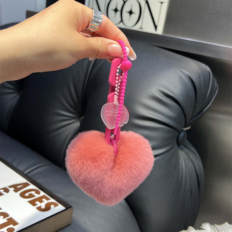 Plush Love Chain Keychains