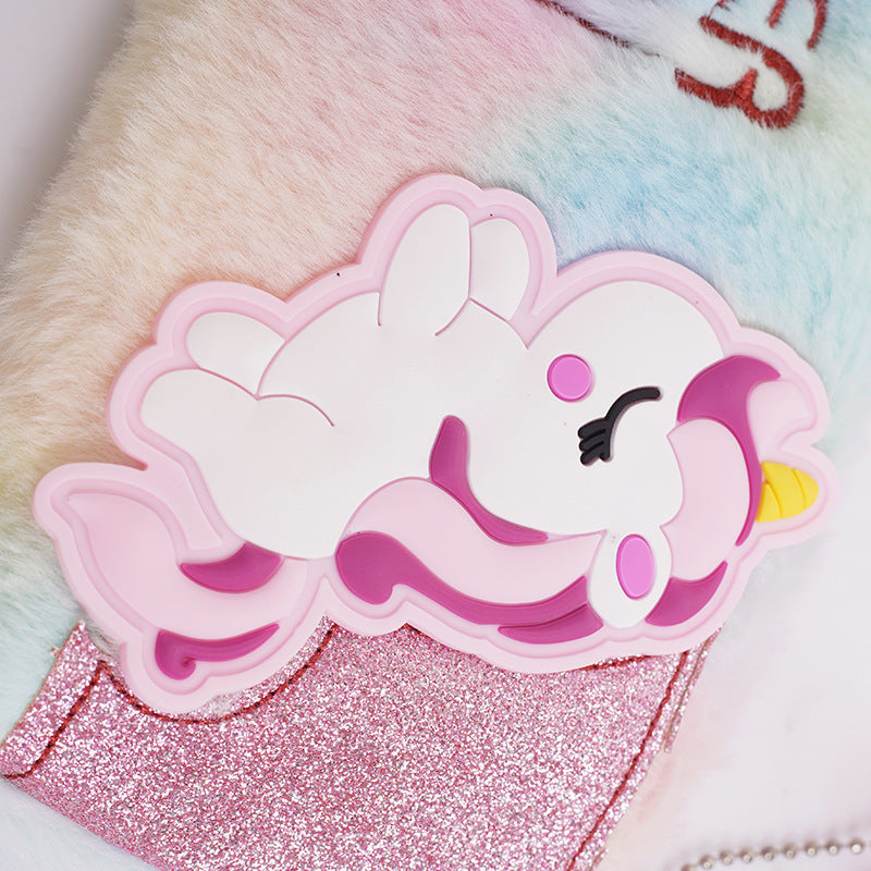 Unicorn Colorful Plush Pen Bags