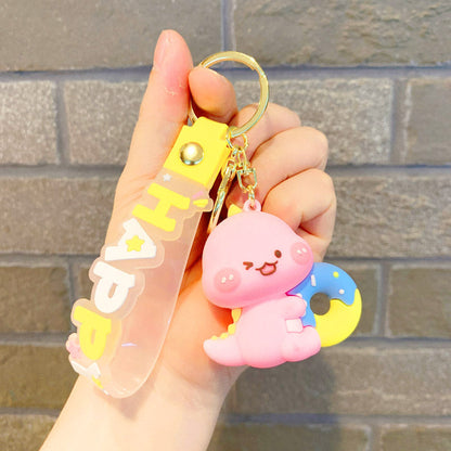 Cartoon Cute Dinosaur Silicone Keychain