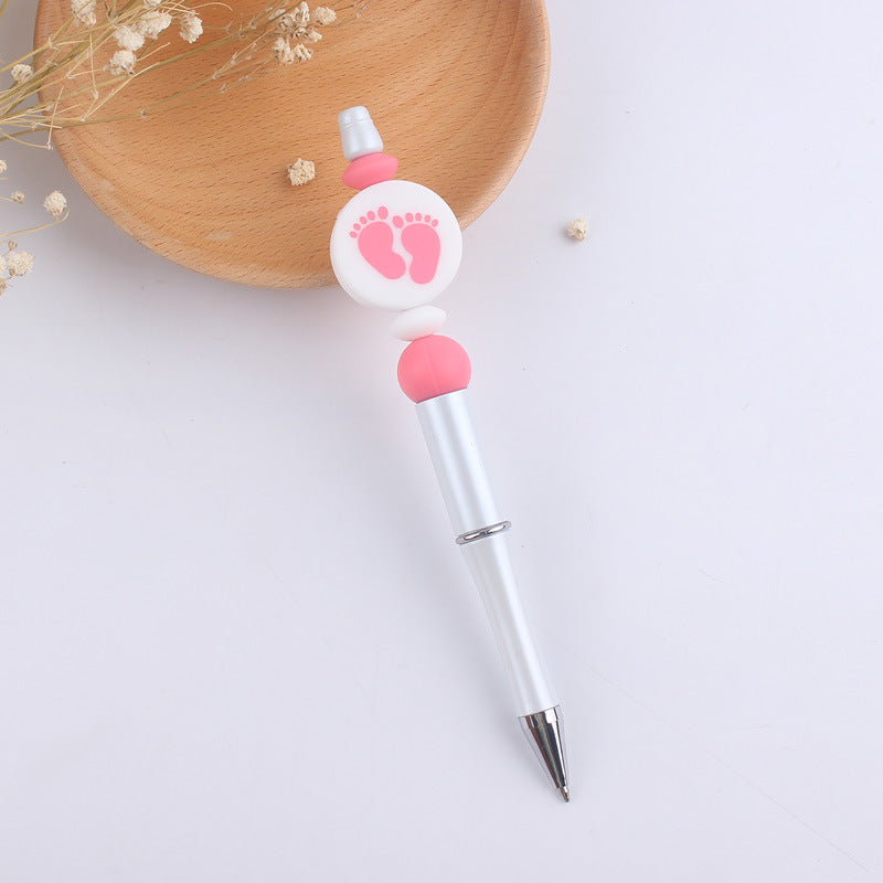 Cartoon Footprint Silicone DIY Bead Pen